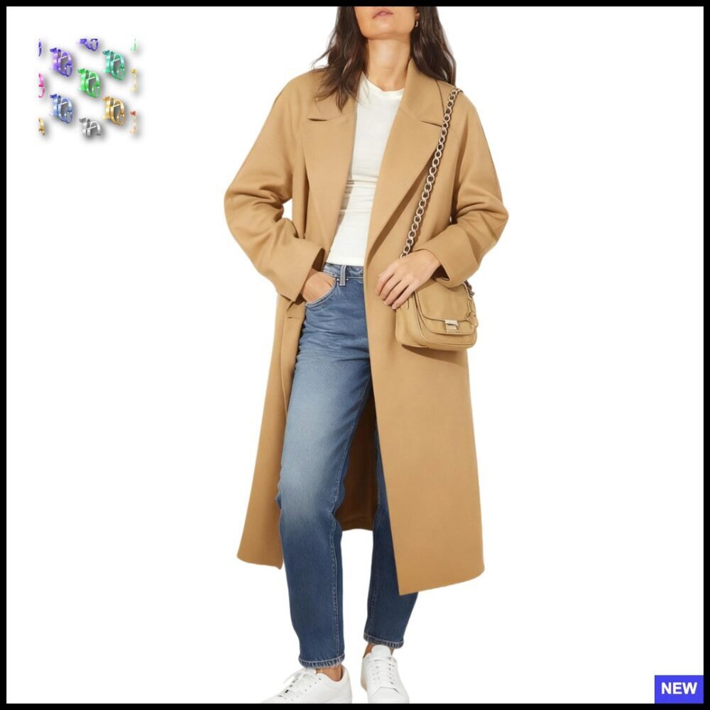 Double Breasted Wool Blend Peacoat Notch Lapel Elegant Classic Winter Outerwear